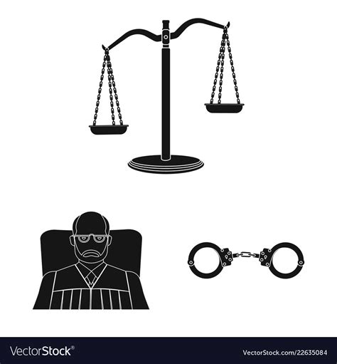 Design law and lawyer sign set law Royalty Free Vector Image