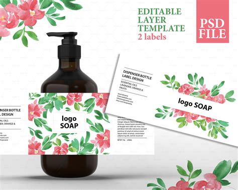 Soap label design, cosmetic label template, product packaging template ...