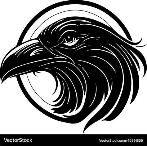 Raven head good for logo Royalty Free Vector Image