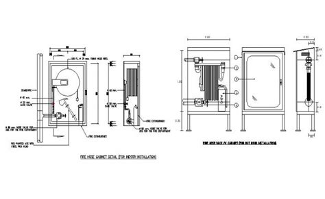 Fire hose cabinet indoor electrical installation details dwg file