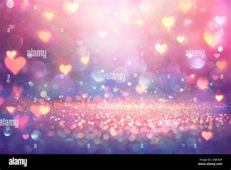 Valentines Shiny Pink Glitter Background With Defocused Abstract Lights ...