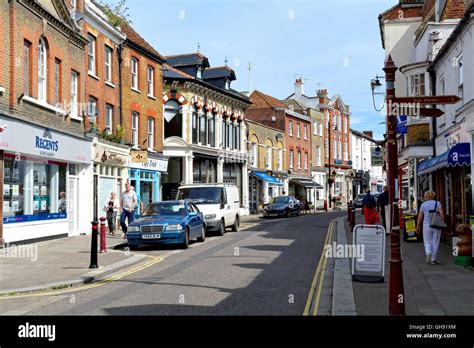 Town centre of Chertsey Surrey UK Stock Photo - Alamy