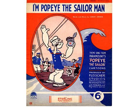 Im Popeye the Sailor Man, Theme song from the Popeye The Sailor cartoons only £28.00