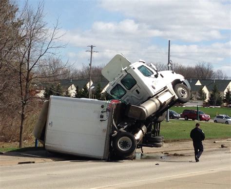 Semi-Truck Tips on East Beltline After Crash