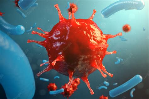 Ilustración 3d virus patógenos que causan infección en el organismo huésped. epidemia de ...