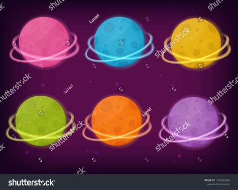 Vector Set Fantasy Planets Perfect Games Stock Vector (Royalty Free ...