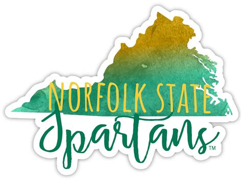 Norfolk State University Watercolor State Die Cut Decal 2-Inch ...