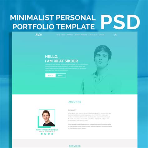 Minimalist Personal Portfolio Template PSD on Behance