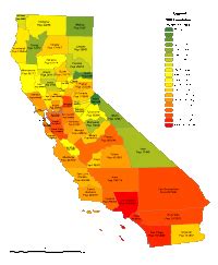 Editable California County Populations Map - Illustrator / PDF ...