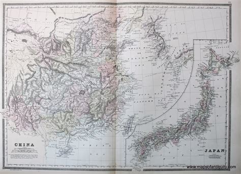 China and Japan - Antique Maps and Charts – Original, Vintage, Rare ...