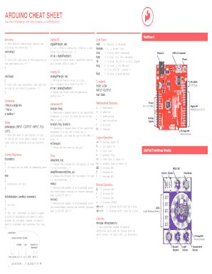 Arduino Cheat Sheet Pdf - Fill and Sign Printable Template Online