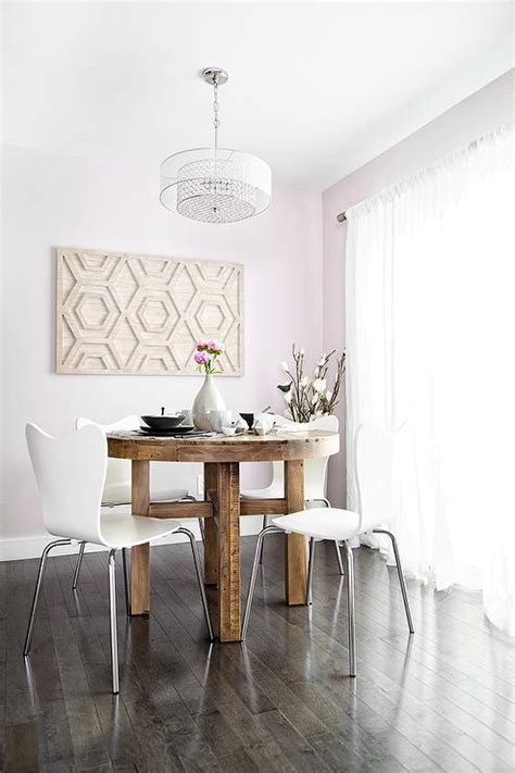 Pink Dining Room with Round Rclaimed Wood Dining Table with - Contemporary - Dining Room - Dunn ...