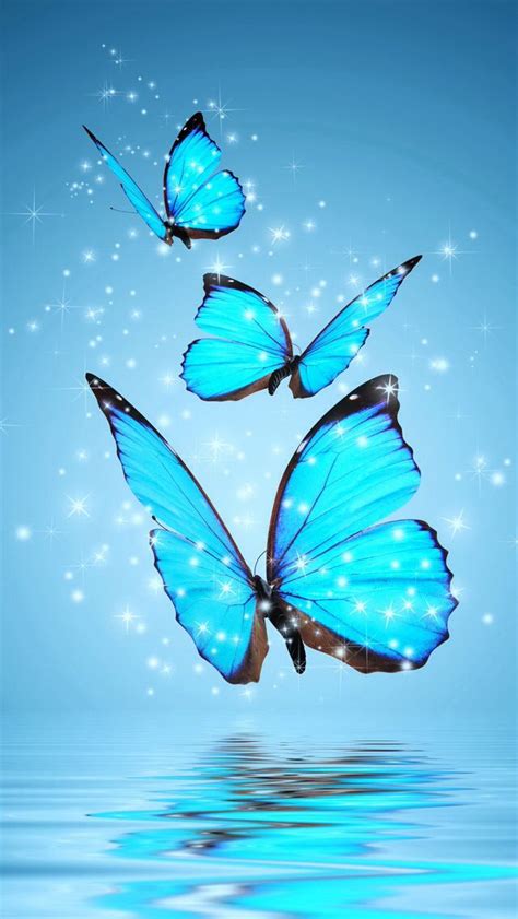 3 Blue Butterflies | Blue butterfly wallpaper, Phone wallpaper ...