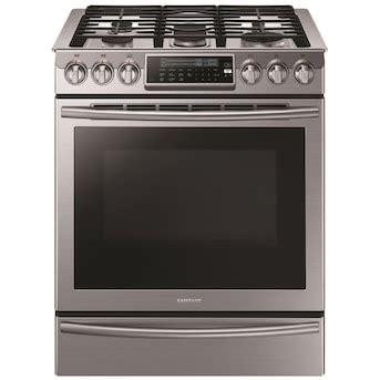 Samsung 30-in 5 Burners 5.8-cu ft Self-cleaning Convection Oven Slide ...