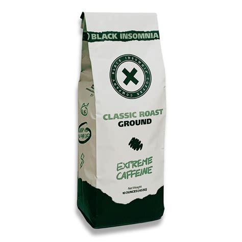 Black Insomnia Extreme Caffeine Ground Coffee - 6x More Caffeine ...