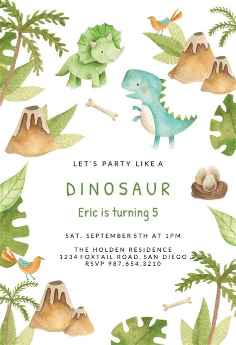 Dino adventure - Birthday Invitation Template | Greetings Island ...