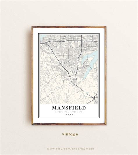 Mansfield Texas Map Mansfield TX Map Mansfield City Map - Etsy