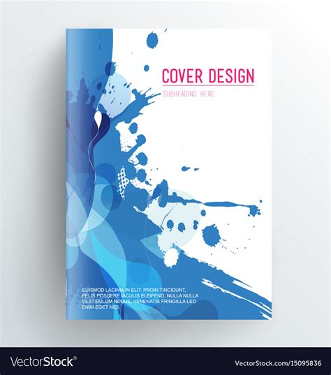 Book cover design template with abstract splash Vector Image