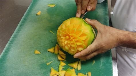 Sweet melon carving - YouTube