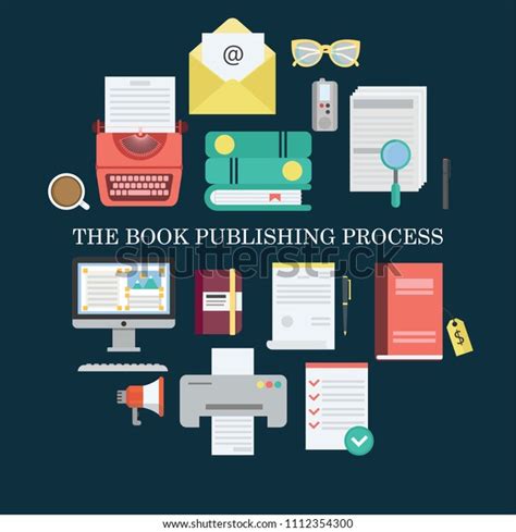 Illustration Book Publishing Process Included Book Stock Vector ...