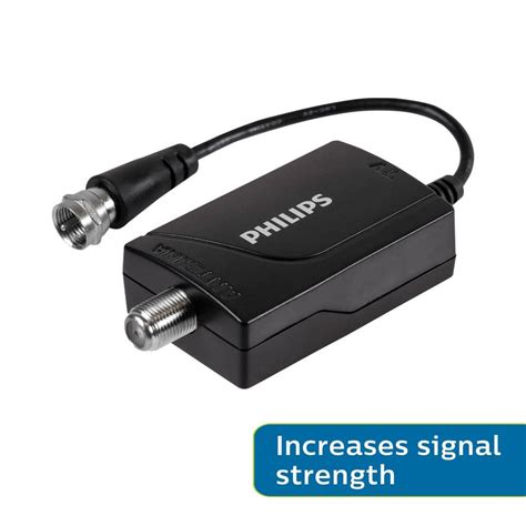 Philips Universal Indoor HDTV Antenna Amplifier, VHF UHF 1080P 4K Digital Signal Booster ...