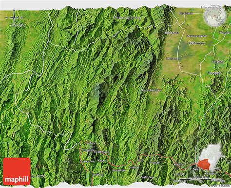 Satellite 3D Map of Churachandpur