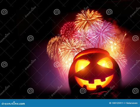 Halloween Fireworks Party stock illustration. Illustration of night ...