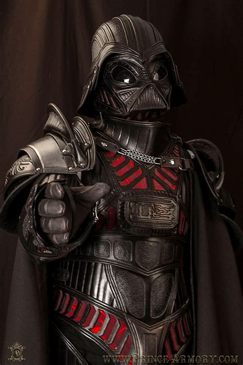 A Suit of Leather Medieval Armor Styled After Darth Vader's Iconic Costume From 'Star Wars'