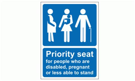 Priority seat for people who are disabled sign | Disabled Signs | Safety Signs and Notices