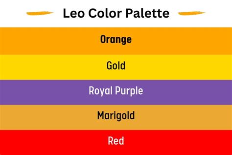 Leo Color Palette and Meanings (+ Colors to Avoid)