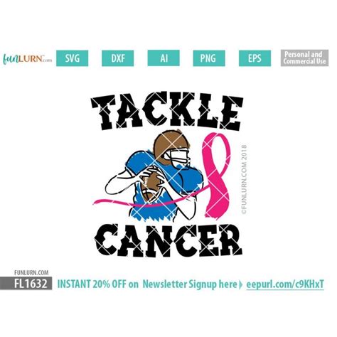 Tackle Cancer Football Player SVG - FunLurn