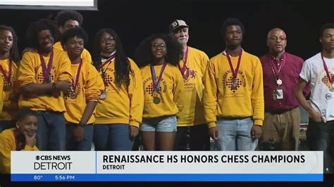 Detroit Renaissance High School honors its national chess champions - YouTube