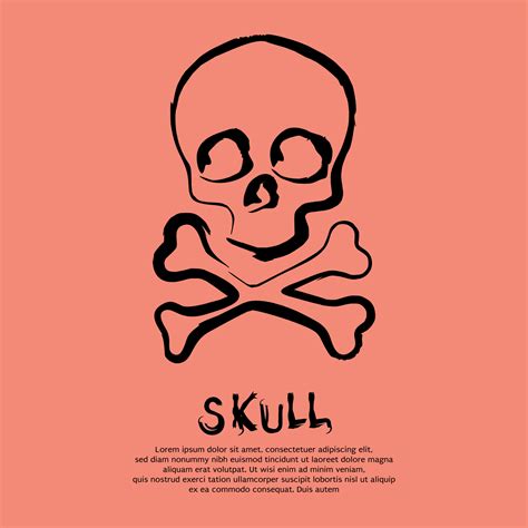 Minimalist skull hand drawing. Vector illustration 13643231 Vector Art ...