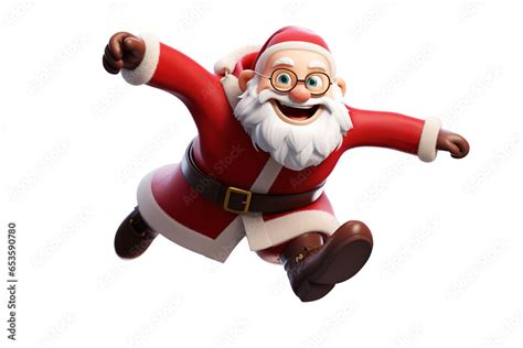 Cartoon drawn happy Santa Claus isolated without background, png Stock ...