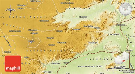 Physical Map of Lusaka