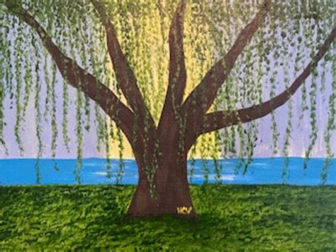 Weeping Willow Tree Acrylic Painting 11x14 | Etsy