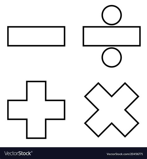 Math signs icon black color flat style simple vector image on VectorStock | Math signs, Clip art ...