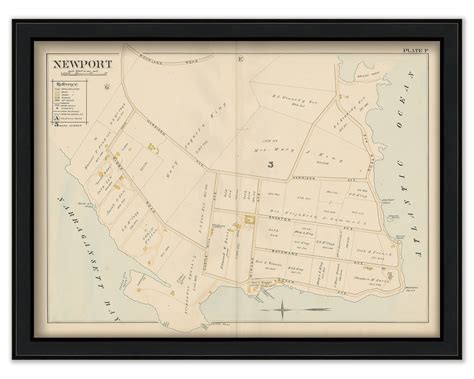 NEWPORT, Rhode Island 1893 Map-Plate F