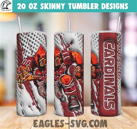 Puffy arizona cardinals mascot Tumbler Wrap Design for 20oz