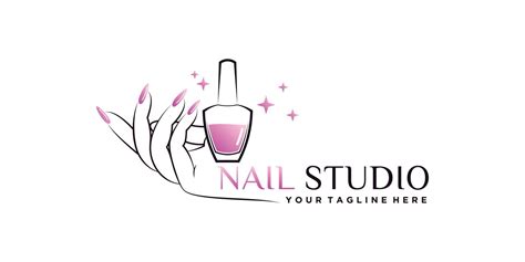 Nail polish or nail studio logo design with creative element and unique ...