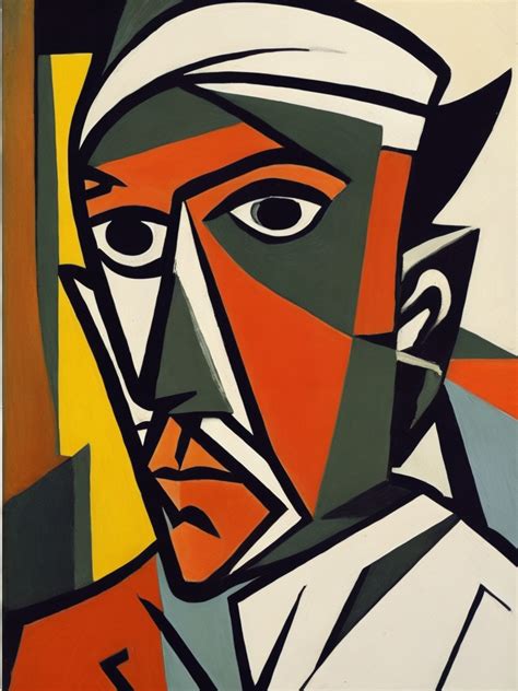 Premium Free ai Images | self portrait pf pablo picasso cubism