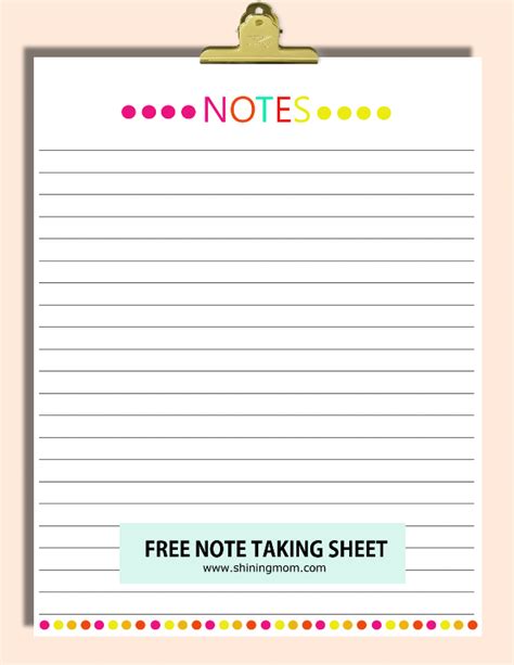 Happy Freebie Monday: Note Taking Sheets!