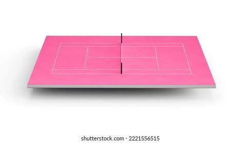 Pastel Pink Color Tennis Court Minimalistic Stock Illustration ...