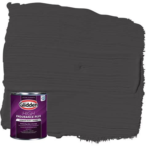 Glidden HEP Interior Paint and Primer, Deep Onyx / Gray, 1 Quart ...