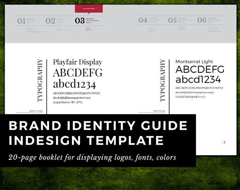 Brand identity guide template for InDesign CS6 Printable | Etsy