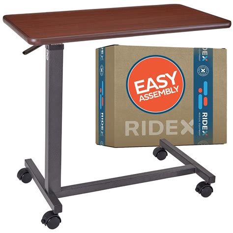 Adjustable Overbed Table - Non-Tilt Mobile Bedside Desk Tray with ...