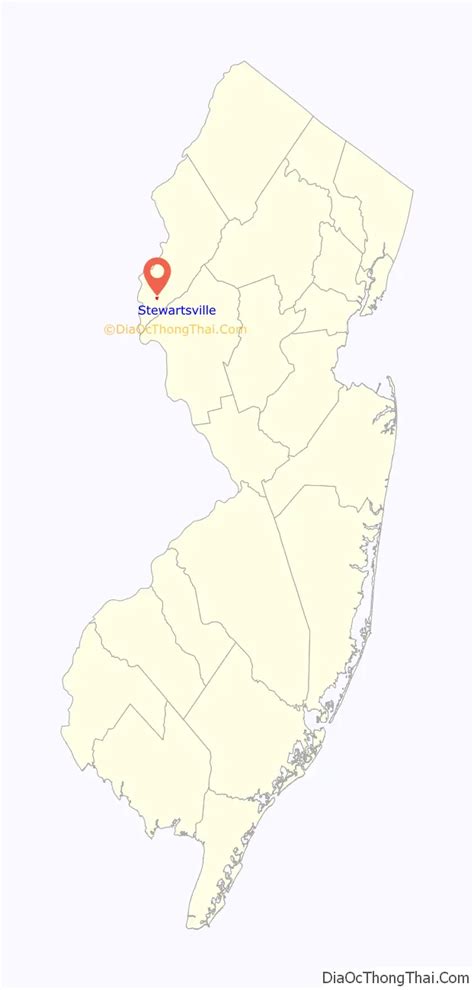 Map of Stewartsville CDP, New Jersey - Thong Thai Real