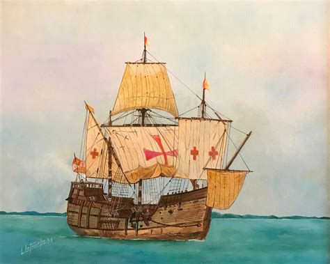 Christopher Columbus Ship Painting at PaintingValley.com | Explore collection of Christopher ...