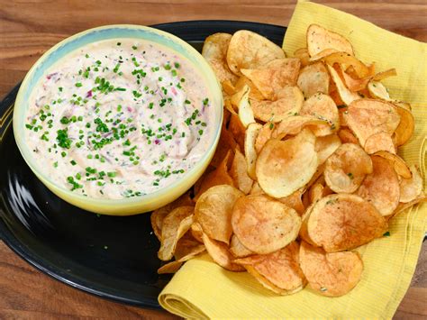 Homemade Rosemary Potato Chips With Charred Onion Dip – Food Network ...