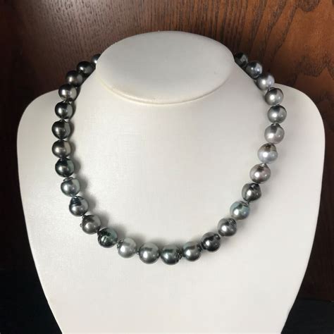 Tahitian Pearl Necklace 11-12.4mm Tahitian Pearl - Etsy